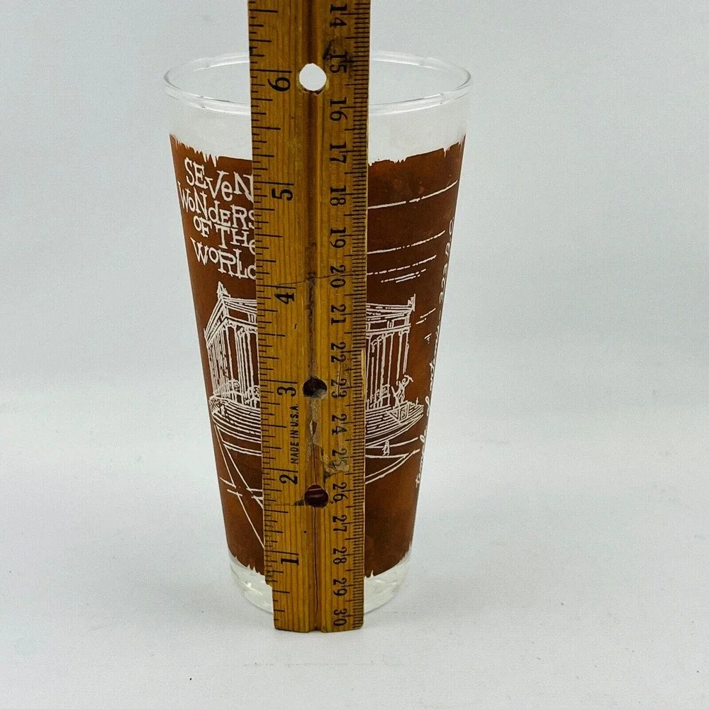 Vintage Seven Wonders Of The World Temple Of‎ Artemis Drinking Glass Tumbler